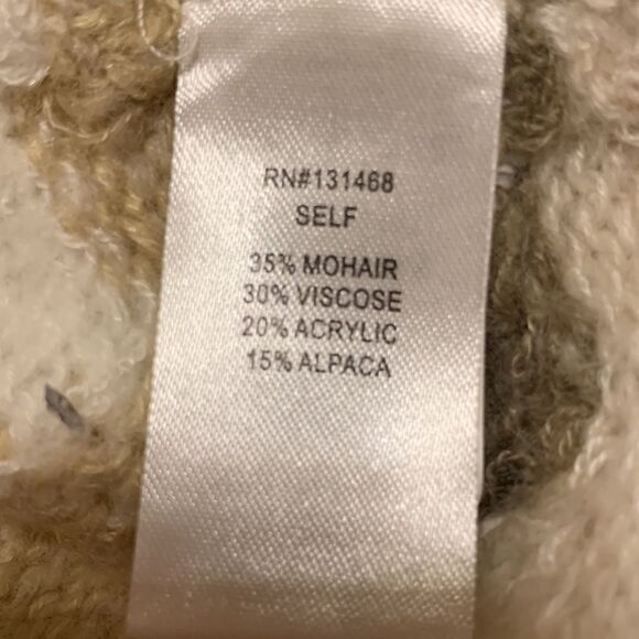 Fate Size Medium dropshoulder mock turtleneck brown, tan &cream pullover sweater - Picture 4 of 7